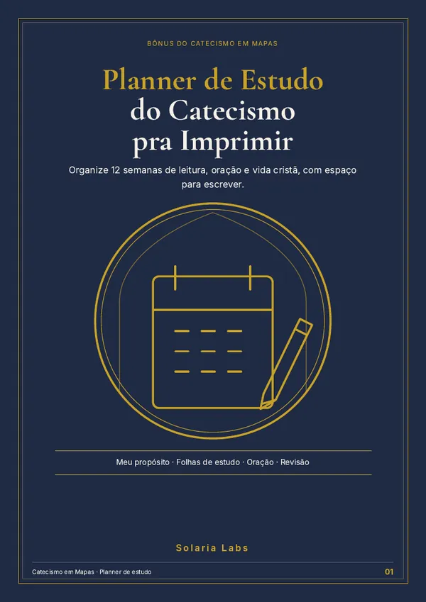 Capa do Planner de Estudo do Catecismo