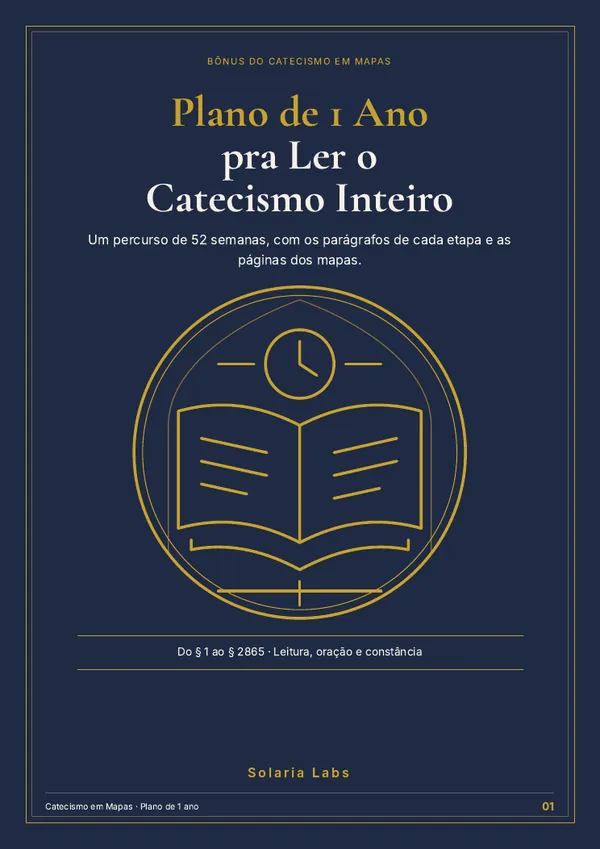 Capa do Plano de 1 Ano pra Ler o Catecismo Inteiro